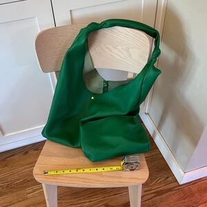 Anthropologie Green Leather Tote Bag